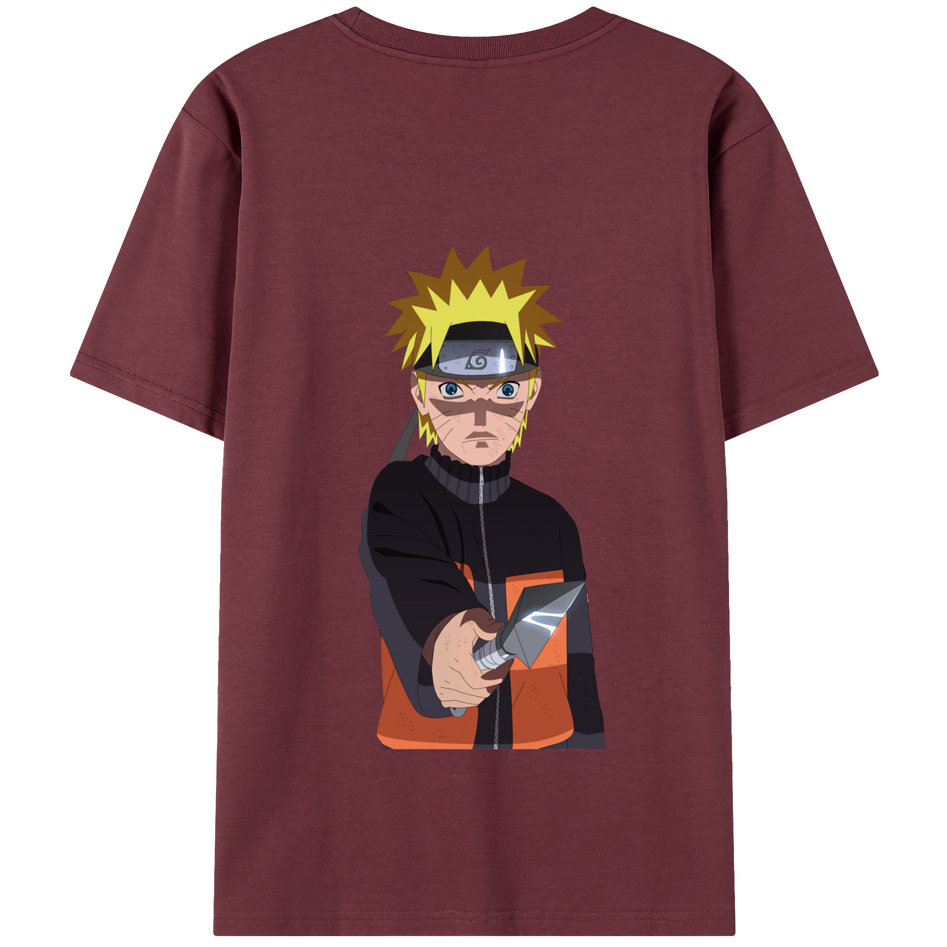 （画像用） NARUTO -ナルト- うずまき ナルト Uzumaki Naruto 綿100％半袖Tシャツ（背面プリント）
